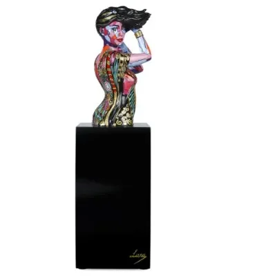 Goebel Porzellan Figur Aphrodite im Art-Déco-Stil aus der Artis-Orbis-Serie auf schwarzem Sockel – Bild direkt von der Website