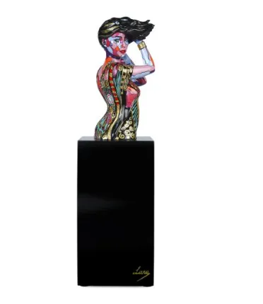 Goebel Porzellan Figur Aphrodite im Art-Déco-Stil aus der Artis-Orbis-Serie auf schwarzem Sockel – Bild direkt von der Website