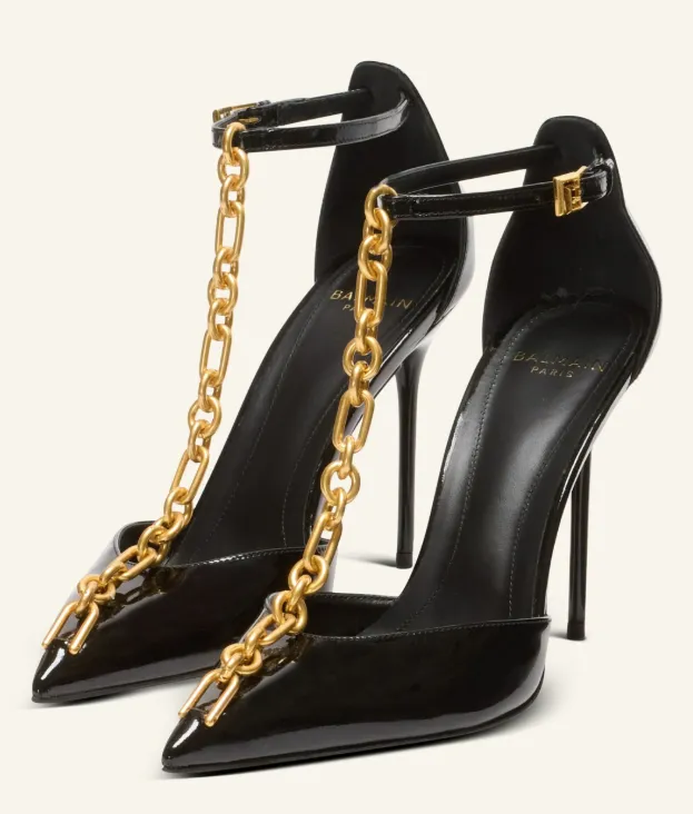 BALMAIN Sync Pumps aus Lackleder