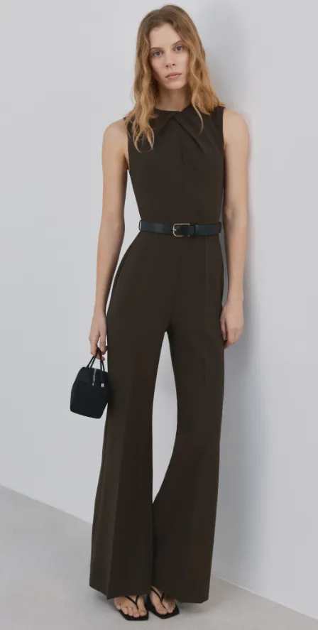 Jumpsuit mit drapiertem Detail und Gürtel