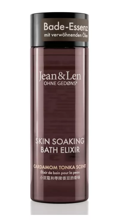 Jean & Len Bade-Essenz Skin Soaking Bath Elixir mit Cardamom Tonka Duft, vegane Pflege ohne Gedøns