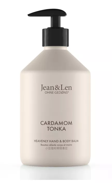 Jean & Len Hand- und Bodylotion Cardamom Tonka im Pumpspender, vegane Pflege ohne Gedøns
