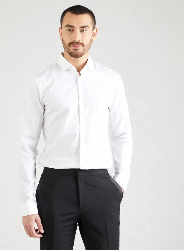 HUGO Super Slim Fit Hemd 'Erondo' in Weiß