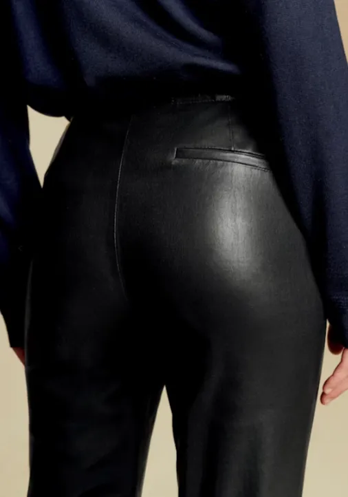 Hose Ciara Leder Schwarz glatt