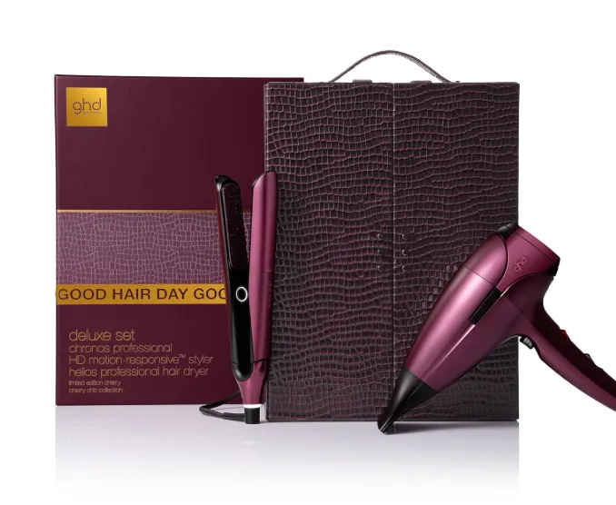 ghd Limited Edition Deluxe Geschenkset in Cherry Chic: Glätteisen & Haartrockner