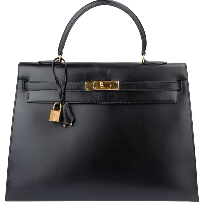 Hermès Hermes Noir Boxcalf Kelly 35 Handbag schwarz