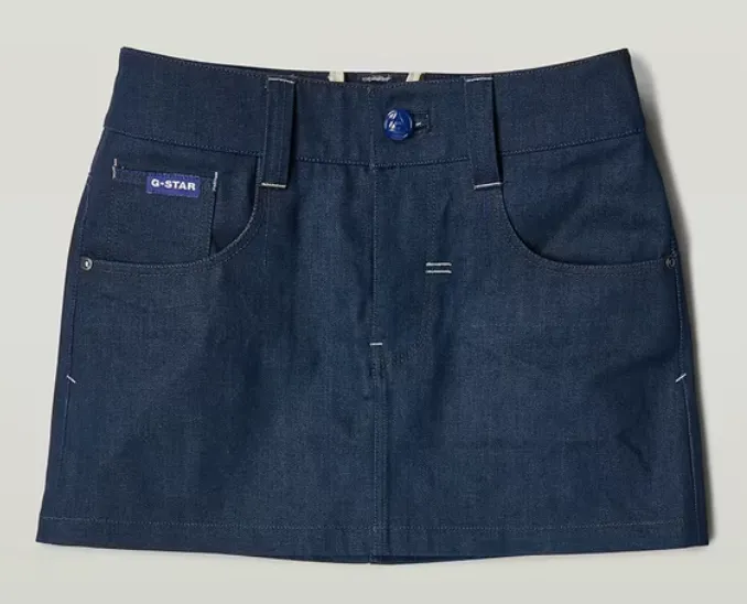 Dunkelblauer Selvedge-Rock aus Raw Denim