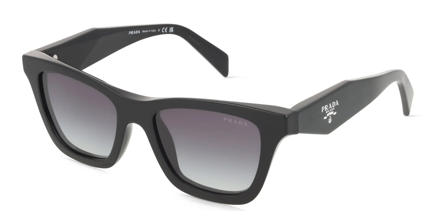 Prada 0PR C07S Schwarz / Grau Verlaufend