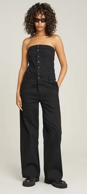 Schwarzer Raw-Denim-Look – G-Star 30YR Apre Anzug mit weiter Silhouette