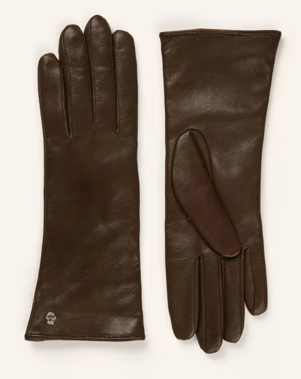 Braune Lederhandschuhe mit Cashmere-Futter von Roeckl in klassischem Design