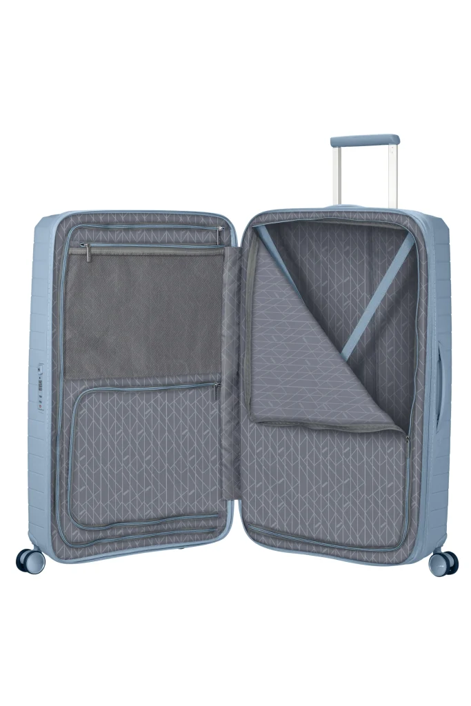 American Tourister FastForward Doppelrollen in Steel Blue mit Markenprägung
