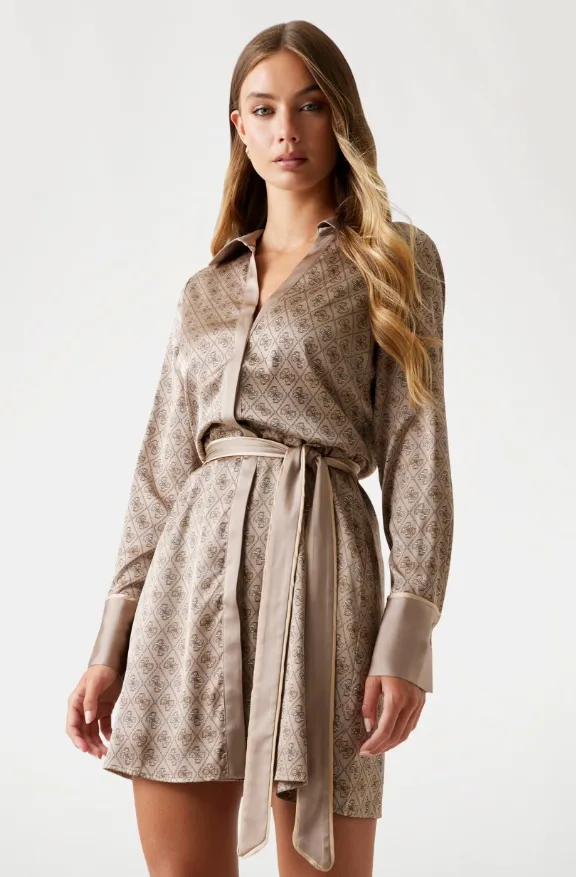 Guess Wickelkleid 4G-Logo Satin