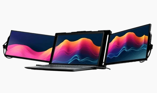 Drei Bildschirme für ein optimales Arbeits-Setup