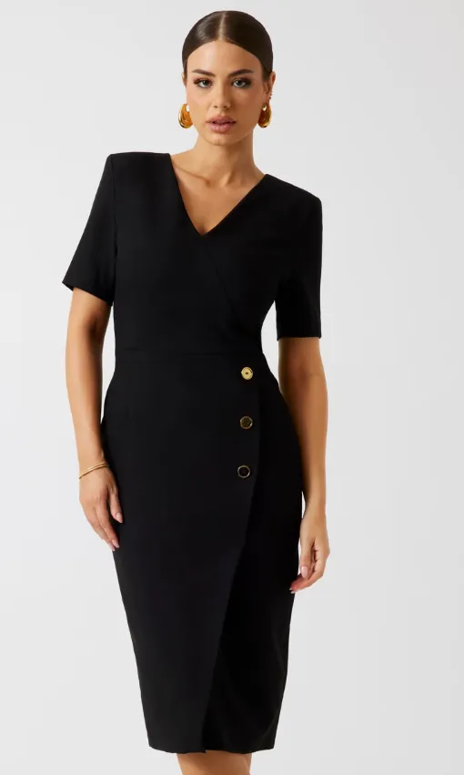 Marciano mittellanges Twillwickelkleid