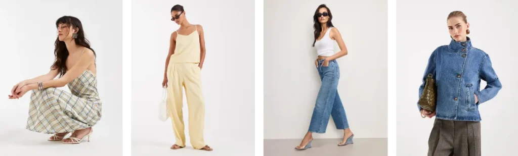 asos damenmode outfits kleider jumpsuit jeans denim jacke styling