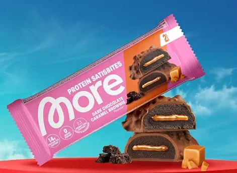 More Protein Satisbites Dark Chocolate Caramel Brownie Proteinriegel im persönlichen Geschmackstest