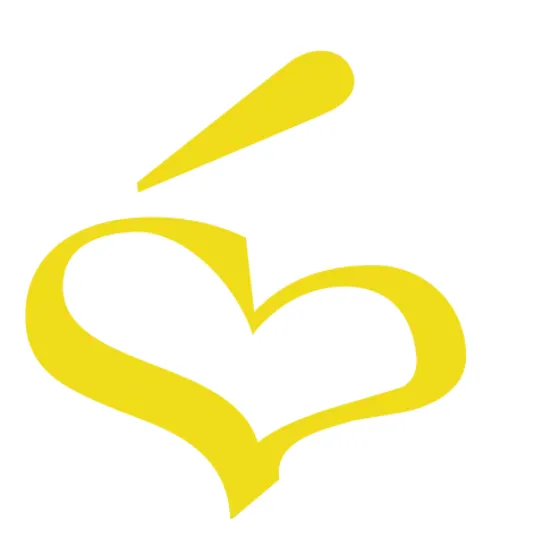 Neues Santé Logo in Gelb mit Herzform und dem Claim „JOY, POWERED BY NATURE“