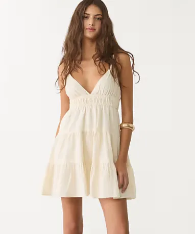 Stradivarius – Minikleid in Ecru