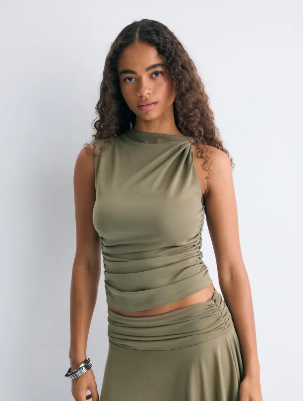 Stradivairus Drapiertes Slim-Fit-Top
