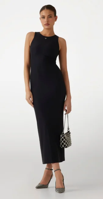 Guess KIM TANK LONG DRESS - Jerseykleid - jet black