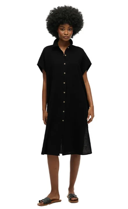 Superdry Oversized Kurzarm Midi-Kleid