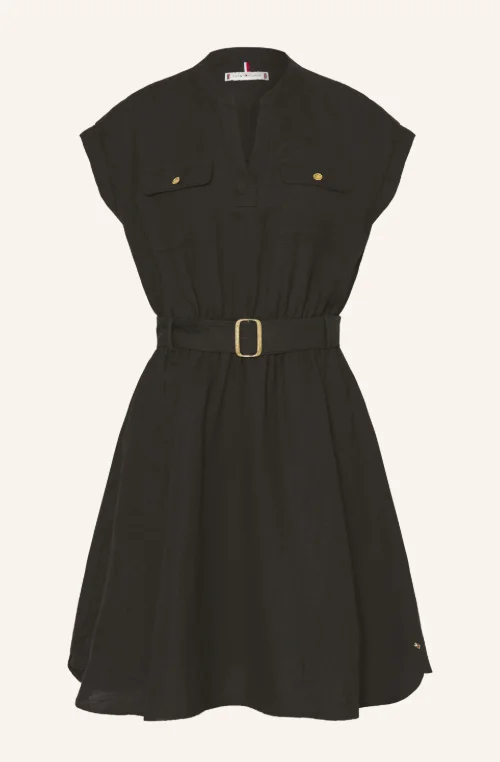 TOMMY HILFIGER Kleid mit Leinen