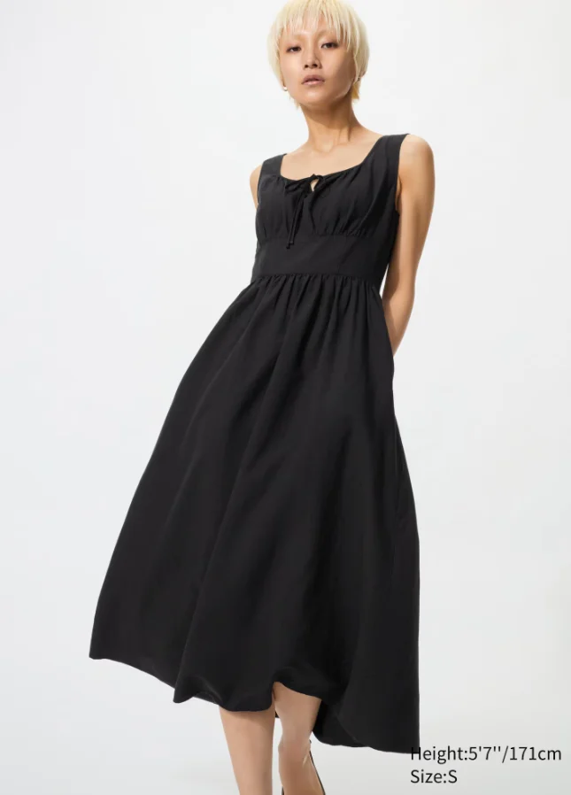 Uniqlo Leinenmix Kleid (gekräuselt)