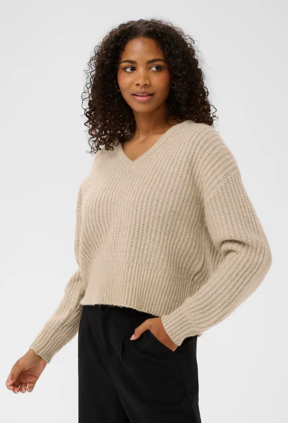 Kaffe Pullover 'Lianne' in Beigemeliert