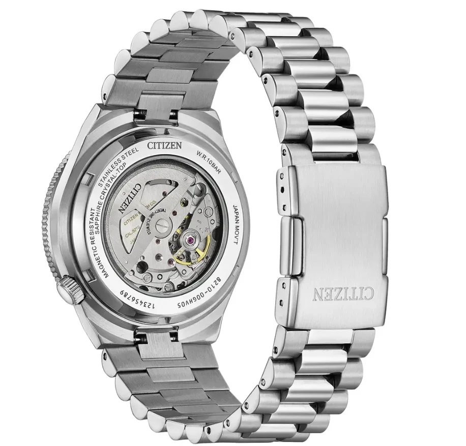 Citizen Tsuyosa Shore Limited Edition NJ0238-57E von hinten mit Glasboden und sichtbarem Kaliber 8210