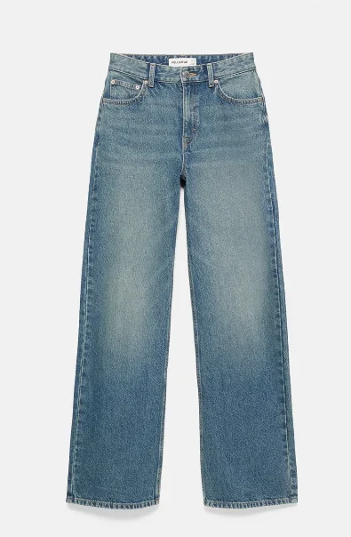 Pull&Bear Wide-Straight-Leg-Jeans mit hohem Bund